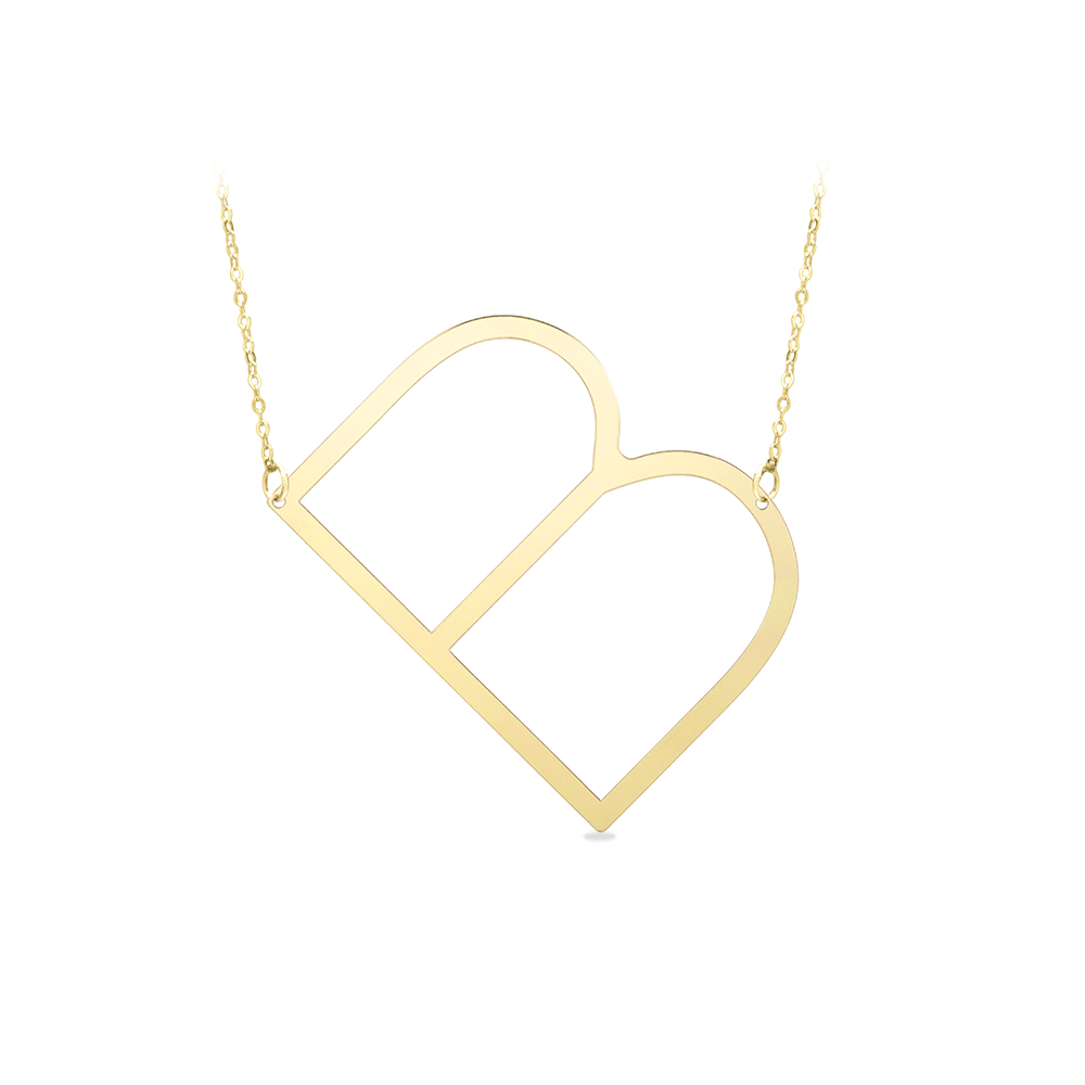 Large Gold Initial Necklace B