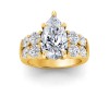 4 Ct Pear Lab Diamond & 1.50 Ctw Wide Band Engagement Ring