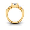 4 Ct Radiant Lab Diamond & 1.50 Ctw Wide Band Engagement Ring