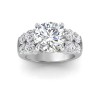 4 Ct Round Moissanite & 1.50 Ctw Lab Diamond Wide Band Engagement Ring