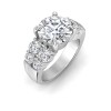 4 Ct Round Moissanite & 1.50 Ctw Lab Diamond Wide Band Engagement Ring