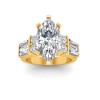 3 Ct Marquise Moissanite & 1.67 Ctw Lab Diamond Baguette Wide Band Engagement Ring