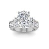 2 Ct Oval Premium Lab Diamond & 1.67 Ctw Lab Diamond Baguette Wide Band Engagement Ring