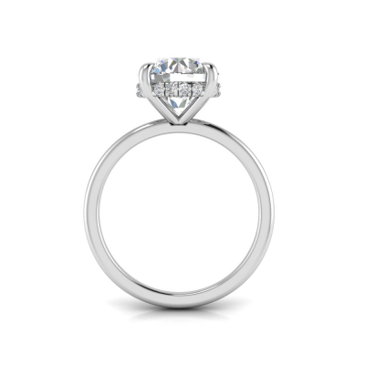 3 Ct Round CZ Hidden Halo Personalized Engagement Ring Stack