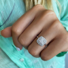 .55 Ctw CZ Double Halo Engagement Ring