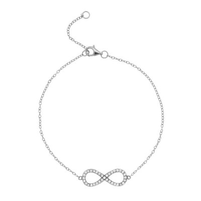 Silver Pavé CZ Infinity Bracelet