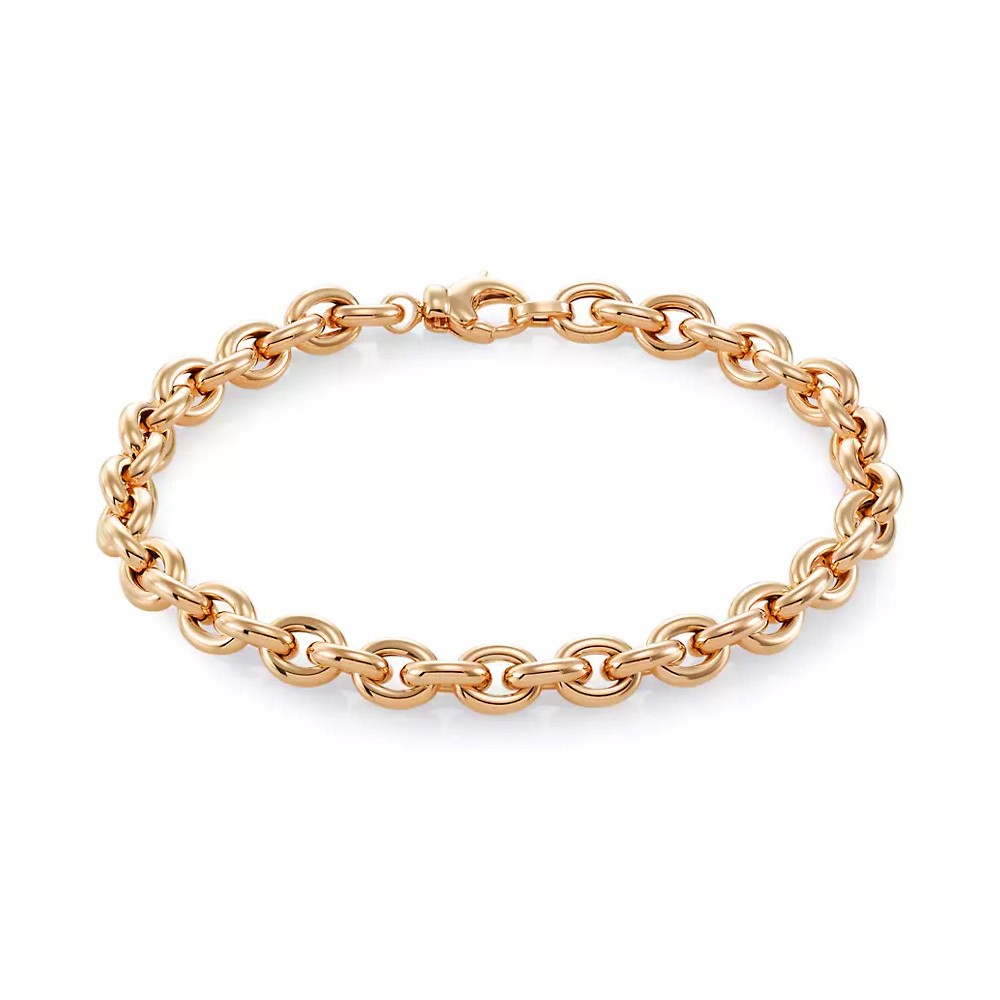 6.22mm Gold Rolo Link Chain Bracelet