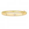 Gold & Diamond Clover Bangle Bracelet