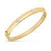 Gold & Diamond Clover Bangle Bracelet