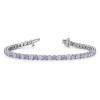 Alternating Moissanite and Amethyst Birthstone Classic Tennis Bracelet