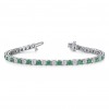 Alternating Moissanite and Emerald Birthstone Classic Tennis Bracelet