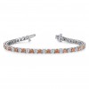 Alternating Moissanite and Garnet Birthstone Classic Tennis Bracelet