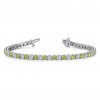 Alternating Moissanite and Peridot Birthstone Classic Tennis Bracelet