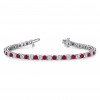 Alternating Moissanite and Ruby Birthstone Classic Tennis Bracelet