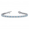 Alternating Moissanite and Topaz Birthstone Classic Tennis Bracelet