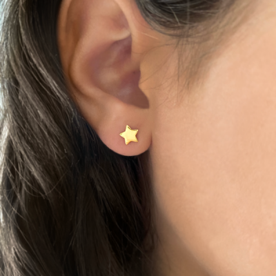 Gold Star Stud Earrings