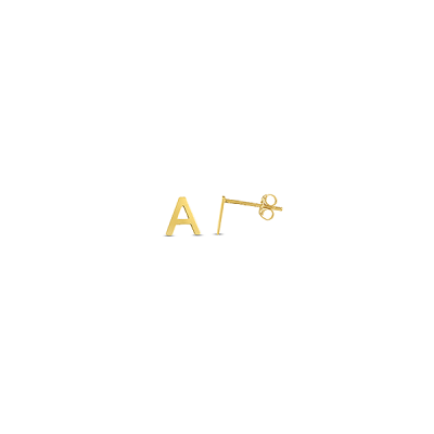 Gold Initial Stud Earrings  A