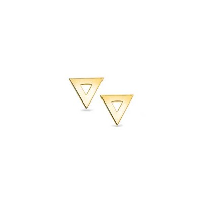 Gold Triangle Stud Earrings