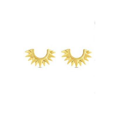 Gold Sunburst Stud Earrings