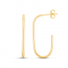 14K Gold Thin Paperclip Open Hoop Earrings