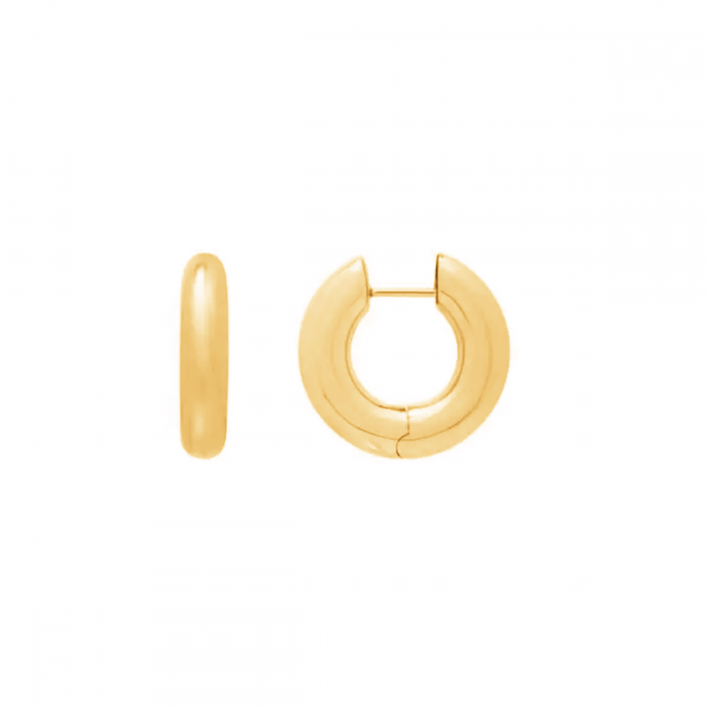 Large Gold Tube Hoop Earrings