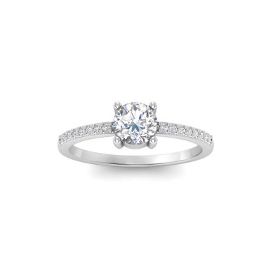 .50 Ct East West Round Moissanite Pavé Ring