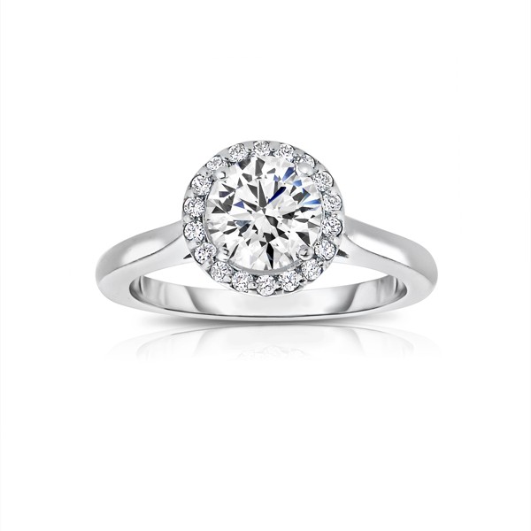 .75 Ctw Round Diamond Halo Engagement Ring