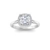 2.5 Ct Princess Lab Diamond & .15 Ctw Diamond Classic Halo Engagement Ring