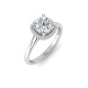 2.5 Ct Princess Lab Diamond & .15 Ctw Diamond Classic Halo Engagement Ring