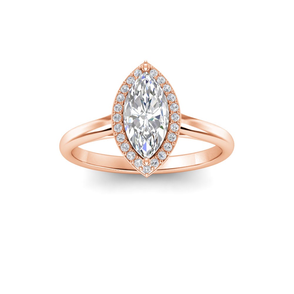 2.15 Ctw Marquise CZ Classic Halo Engagement Ring