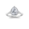 3 Ct Pear Moissanite & .15 Ctw Diamond Classic Halo Engagement Ring