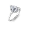 3 Ct Pear Moissanite & .15 Ctw Diamond Classic Halo Engagement Ring