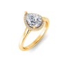 2.5 Ct Pear Lab Diamond & .15 Ctw Diamond Classic Halo Engagement Ring