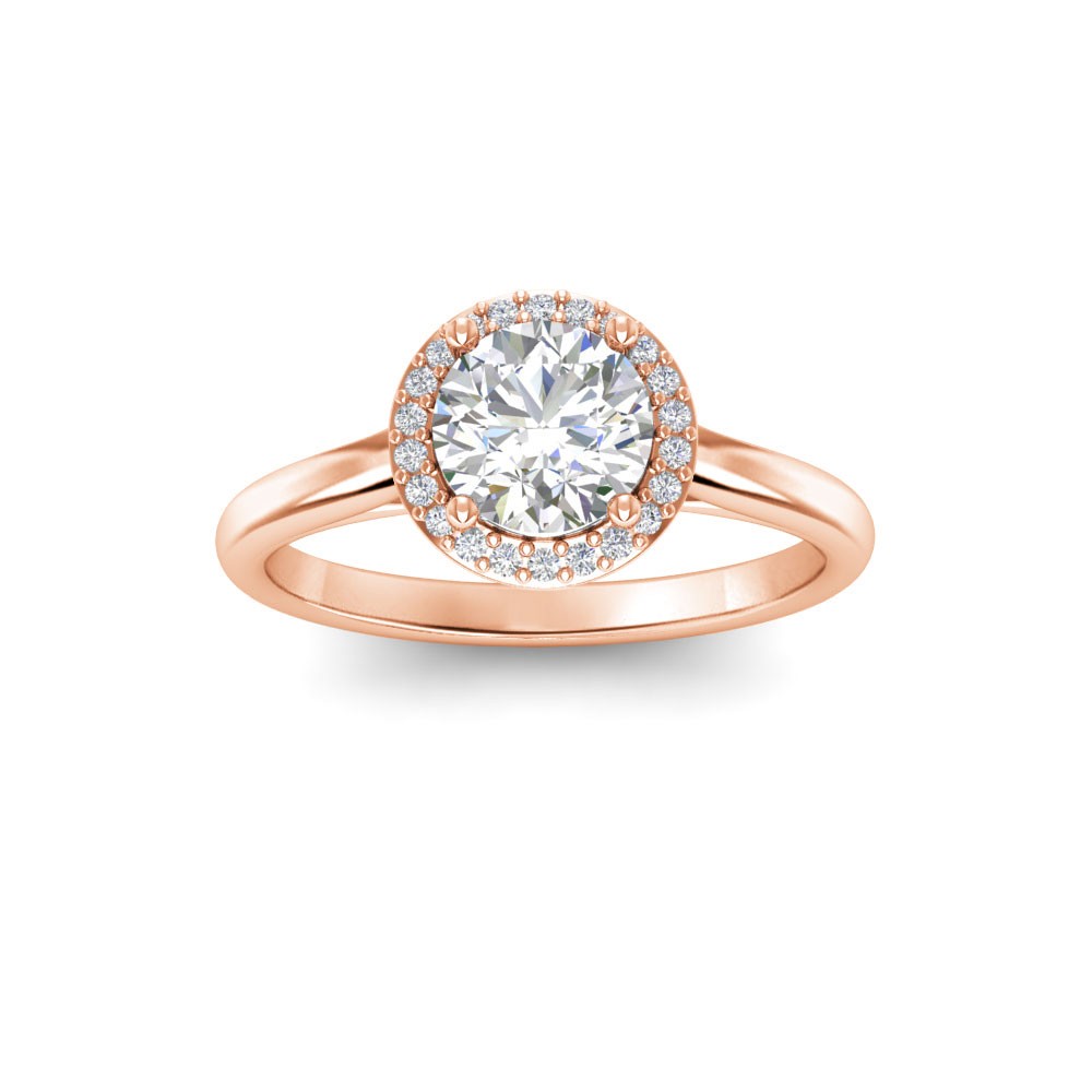 1.65 Ctw Round CZ Classic Halo Engagement Ring