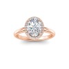 3 Ct Oval Lab Diamond & .15 Ctw Diamond Classic Halo Engagement Ring