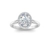 2.5 Ct Oval Moissanite & .15 Ctw Diamond Classic Halo Engagement Ring