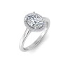 2.5 Ct Oval Moissanite & .15 Ctw Diamond Classic Halo Engagement Ring