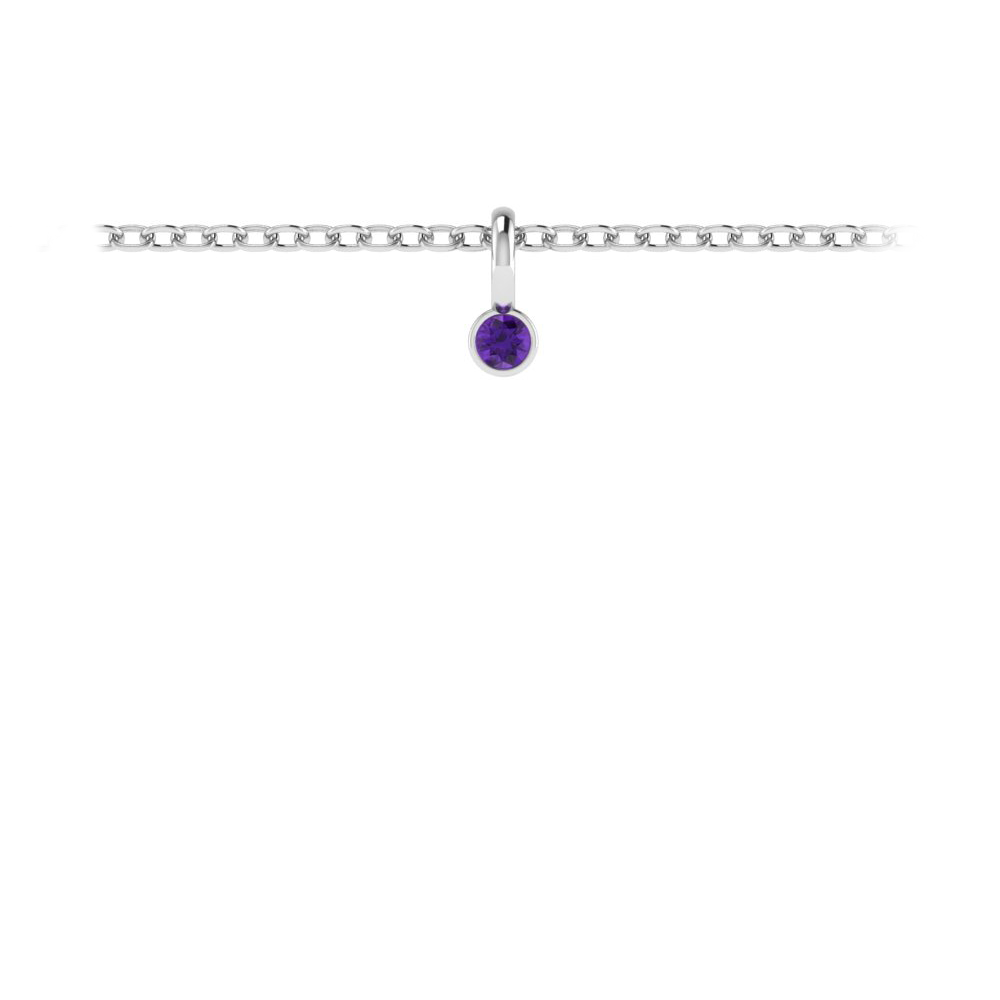 Birthstone Bezel Charm - February (Amethyst)