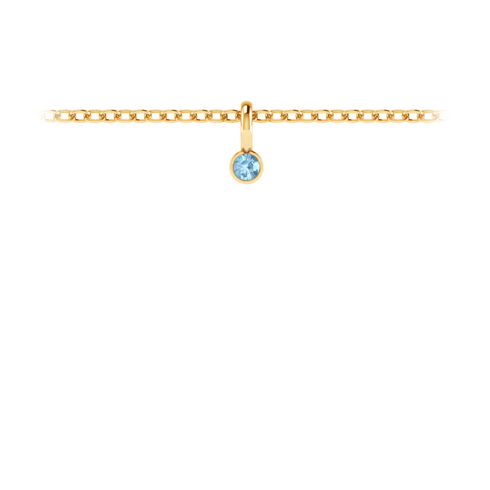 Birthstone Bezel Charm - March (Aquamarine)