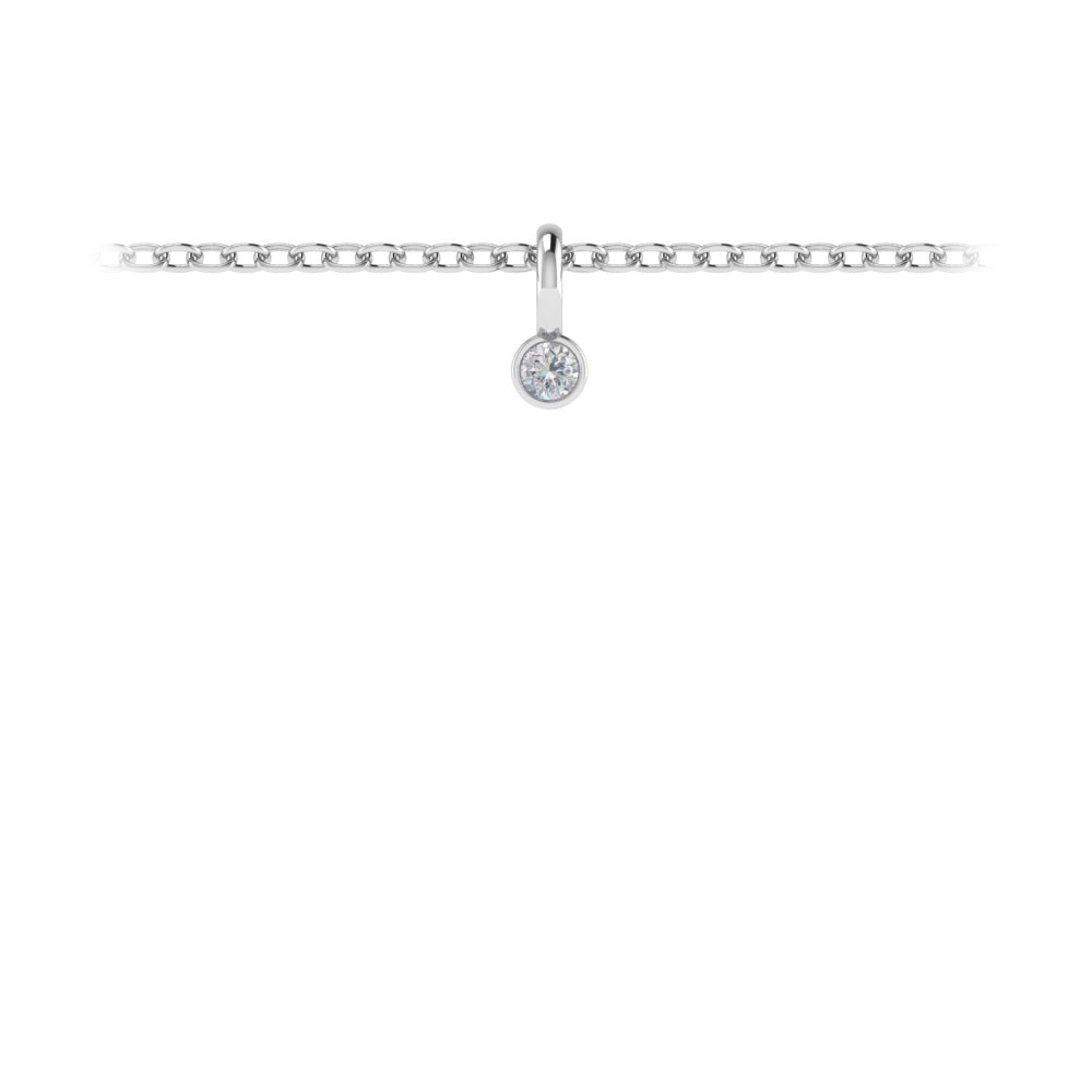 Birthstone Bezel Charm - April (Cubic Zirconia)