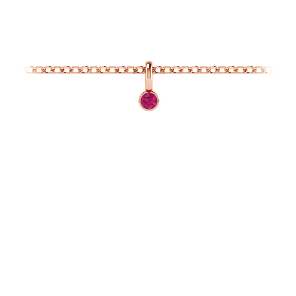 Birthstone Bezel Charm - July (Ruby)