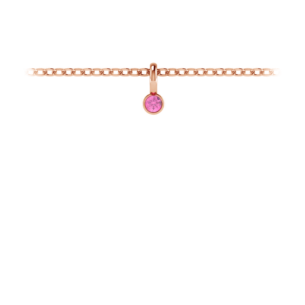 Birthstone Bezel Charm - October (Pink Tourmaline)