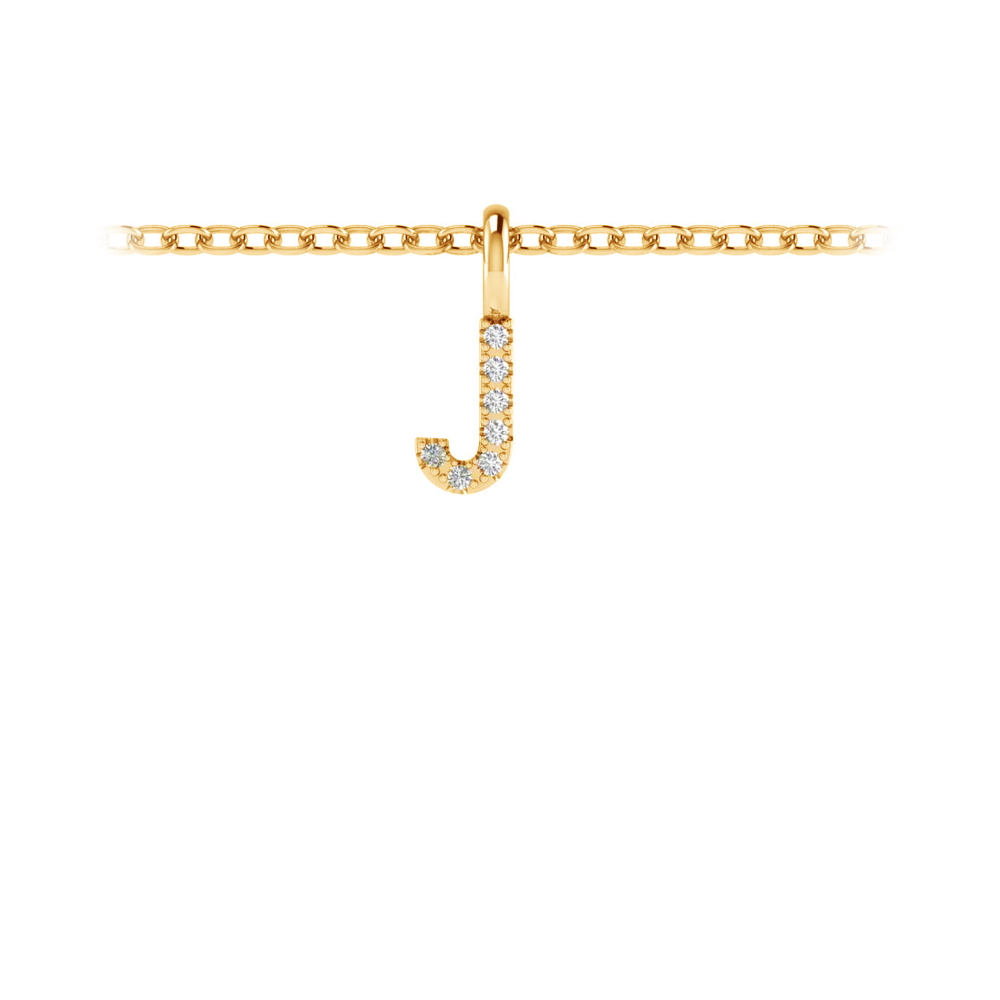 Diamond Pavé Letter Charm J