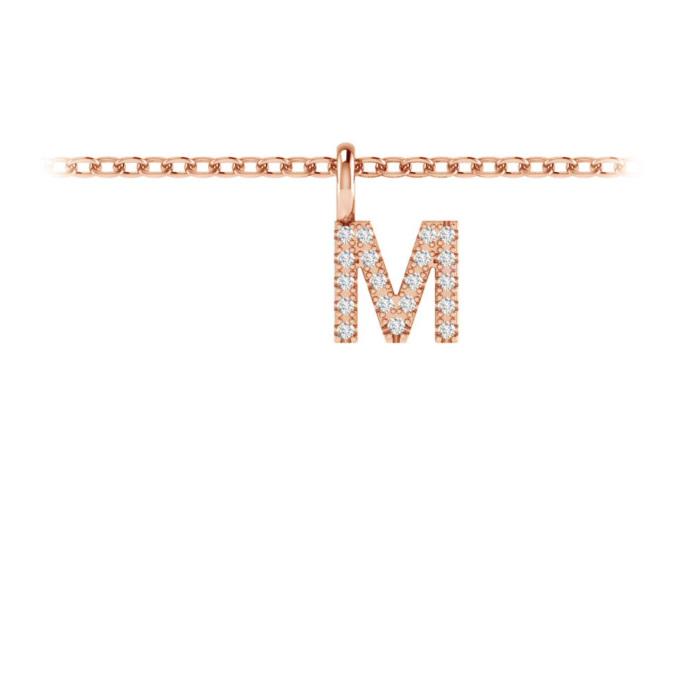 Diamond Pavé Letter Charm M