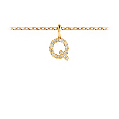 Diamond Pavé Letter Charm Q