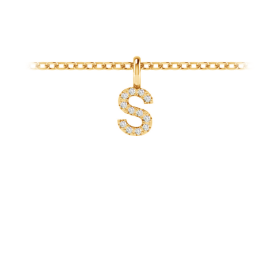 Pavé Letter Charm S