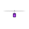 1 Ct Emerald Cut Amethyst Birthstone Bezel Charm Necklace