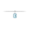 1 Ct Emerald Cut  Aquamarine Birthstone Bezel Charm Necklace