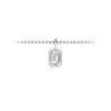 1 Ct Emerald Cut Cubic Zirconia Birthstone Bezel Charm Necklace