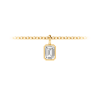 1 Ct Emerald Cut Lab Diamond Birthstone Bezel Charm Necklace